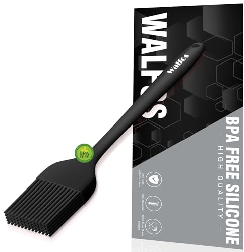 Walfos Silicone Basting Pastry Brush, Heat Resistant Pastry Brush Set, Perfect for BBQ Grill Baking Kitchen Cooking, Strong Steel Core and One-Pieces Design, BPA Free and Dishwasher Safe (8.2)