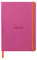 Rhodia 117379C - Notizheft Softcover Rhodiarama DIN A5 (14,8x21 cm), 80 Blatt, liniert Clairefontaine Papier Elfenbein 90g Lesezeichen, Gummizugverschluss, Cover aus Kunstleder Fuchsia, 1 Stück
