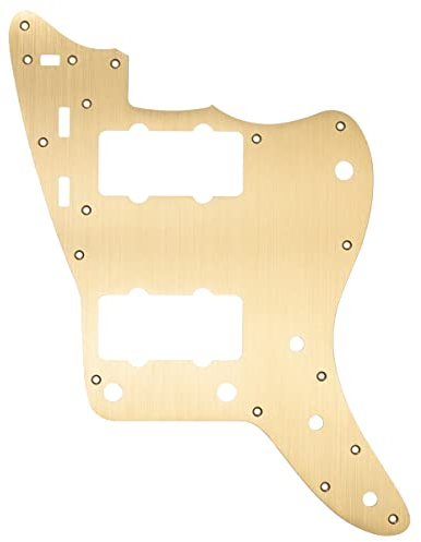 Musiclily Pro 13-Loch Aluminium Vintage 60s Jazzmaster Style Schlagbrett Pickguard für Fender American Vintage Reissue Modern Jazzmaster, Gold Anodized