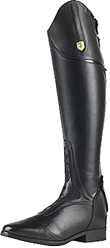 Stivali da equitazione da donna Stivali alti al ginocchio in pelle Stivali da equitazione vintage Stivali alti a punta Tacco basso Stivali equestri, Nero , 37 EU