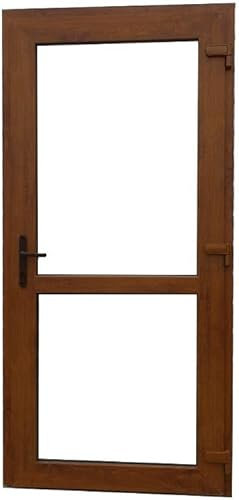Porta esterna in PVC PVC per negozio, balcone, casa, economia. 4 colori: antracite, rovere dorato, noce, bianco (110x210 porta destra, rovere dorato)