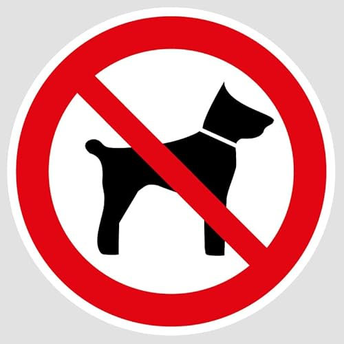 1 Autocollant de 5 CM Panneau Interdit aux Chiens