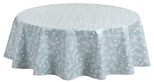 Wachstuch Tischdecke Wachstuchtischdecke Abwaschbar Rund 155cm Entenei blau grün