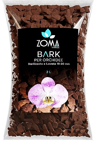 ZOMAGARDEN - Bark per Orchidee Premium - Corteccia Naturale per Orchidee - Lavata, Sterilizzata, 100% Ecologica - 2L (15/20MM)