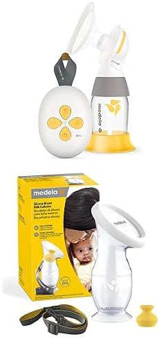 Set: Medela Extractor de leche eléctrico Solo + Medela recolector de leche materna para madres lactantes