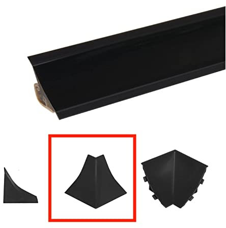 Finishing Elements for Worktop Profile Strip Splashback Edging Trim - Black, Outer Corner
