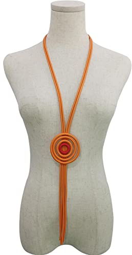 Bysonglezai Halskette Damen Ketten Anhänger Frauen Geschenk Handgemachte Gewundene Lange Halskette Für Damen Classic Silicone Rubber Nomination Charm Chains Halsketten Orange
