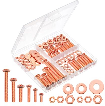 Mr. Pen- Bolts, Nuts, and Washer Assortment Kit, 113 pcs, Rose Gold, Nuts and Bolts Assortment Kit, Assorted Nuts and Bolts, Nut Bolt and Washer Assortment, Bolt and Nut Assortment