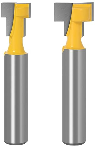Bestgle 2 stück schlüsselloch fräser set 8mm fräser schaft cutter router t-nutfräser c3 mikrokorn hartmetallfräser oberfräse fräser t-track schlitz holz fräser holzbearbeitung werkzeug
