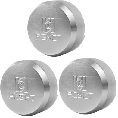 RESET-903 - Candado oculto de aluminio para remolques, furgonetas, camiones, cobertizos y puertas, accesorios de acero inoxidable, diseño de cerradura de disco de hockey – plateado, paquete de 3