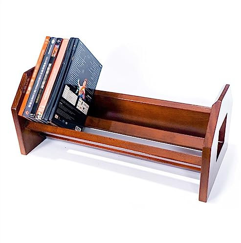 WAOCEO Scaffale per CD e Vinili in Pino, 50 Album, Colore Noce Nero, Dimensioni 43*19,5*18 cm, Uso in Casa, Organizzazione