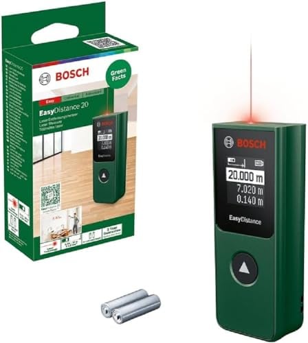 Bosch Home and Garden Laser-Entfernungsmesser EasyDistance 20 (einfache und präzise Messung bis 20 m, Hosentaschenformat, Ein-Tasten-Steuerung, in Karton)