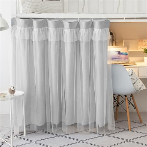 Treer Bettvorhang Hochbett Etagenbett, Blackout Vorhänge Staubdicht Betthimmel Hochbett Etagenbett Kinder Bettzelt Schlafsaal Bettvorhänge für Studentenwohnmein Kinderzimmer (1.5x2M,Grau)