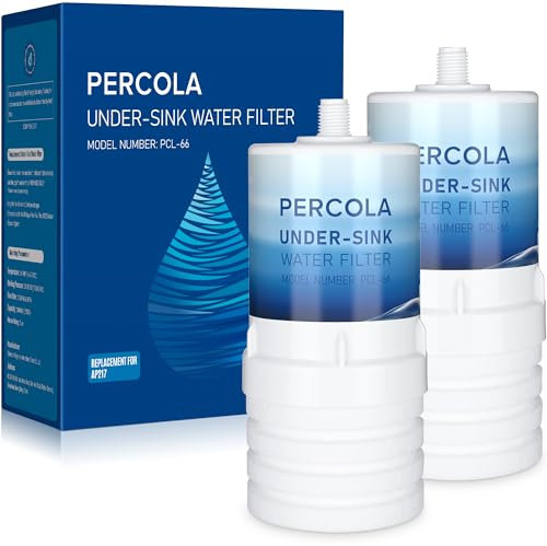 PERCOLA AP217 Under Sink Water Filter, Compatible with 3M® Aqua-Pure® AP217,5578604 Full Flow Water Filter for AP200 Systems (2 PACK)