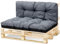 Amazinggirl Palettenkissen Outdoor Kissen Rückenkissen 40 x 120 cm - Auflagen für Paletten Europaletten Palettensofa und Palettenmöbel Palettenpolster Grau