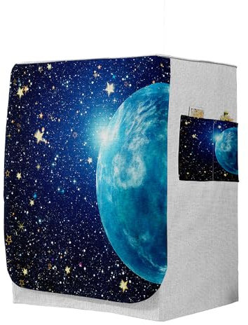 Highdi 3D Copertura Lavatrice per Esterno, Resistente, Coprilavatrice Interni Antipolvere e Antimacchia con Protezione Solare (capacità L 10,5~12 kg,Galassia a Spirale 9)
