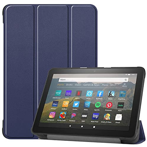 ODQQDO Funda para tablet de 8 pulgadas Smart Stand Protective Case Ultra Light con Auto Sleep Wakemit Auto Sleep Wake, no compatible con Huawei, Samsung, azul marino