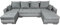 Ecksofa Etna bis U-Form in Grau
