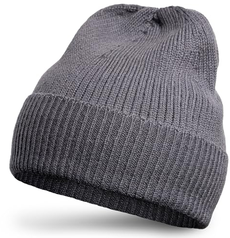 Apikuna® Alpaka Wollmütze aus 100% feinster Baby Alpaka Wolle (Hellgrau) – Gestrickte Mütze für Damen & Herren – Warm, weich und atmungsaktiv für Herbst & Winter