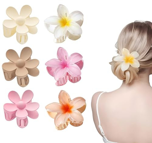 FHBHJNATC 6 Pièces Pince Cheveux Fleur, Pince Fleur Cheveux, Pince Fleur, Convient à La Coiffure Et à L'embellissement Comme Cadeau Fête D'amis Vacances De Voyage Fête Décontractée Vacances