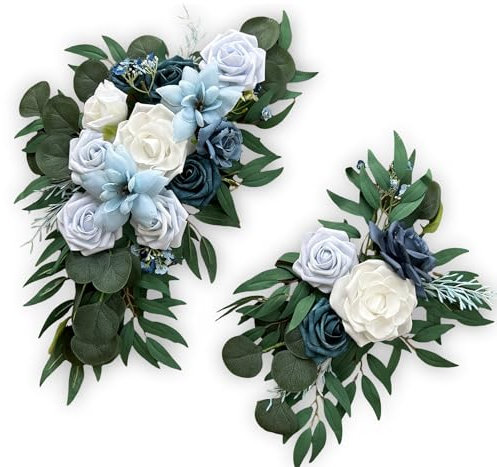 Fiita 2 Stück Künstliche Pfingstrosen-Blumen, Girlande, Hochzeitsbogen, Blumen-Set, Pfingstrosen, Girlande, Tafelaufsätze, Blumenarrangement für Hochzeit, Party, Zeremonie, Empfang, Dekoration ﻿