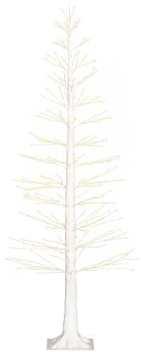 HOMCOM LED Lichterbaum Kunstbaum mit 810 LED, 180 cm Weihnachtsbaum, Weihnachtsdeko für Weihnachten, Geburtstag, Hochzeit, Indoor und Outdoor Weiß
