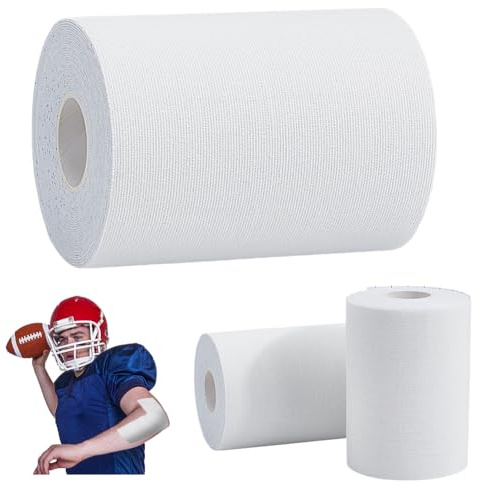 GOMAKERER 2 Pcs White Turf Tapes, 3.93 Inches x 5.5 Yards Football Turf Tape Extra Wide Athletic Tape for Trainers Athletes First Gymnastics Boxing Lacrosse Hockey