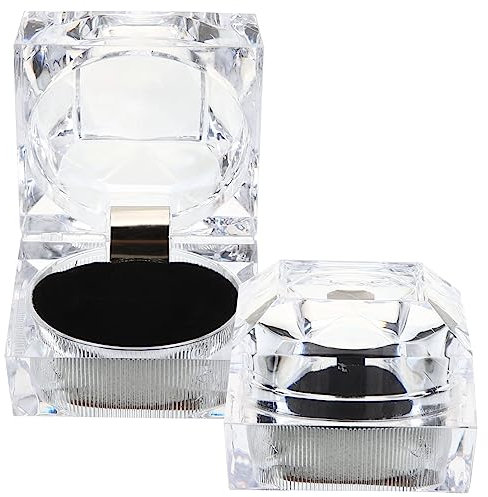 COLLBATH Ringbox 4 Stück Ring-display-box Durchsichtige Geschenkboxen Eheringträger Eheringhalter Ringdekor Schmuckhalter Ringaufbewahrer Ringaufbewahrung Ringkasten Für Ringorganisator Acryl