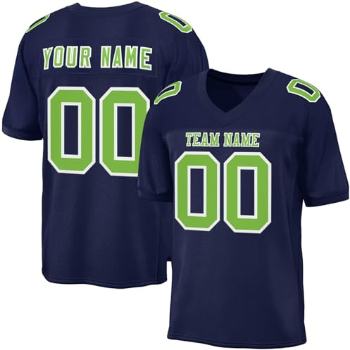 Personalisiert American Football Trikot Custom Football Jersey Men Women Youth Herren Personalized Sporthemden Stitched/Printed Team Name & Number Sports Uniform Schwarz