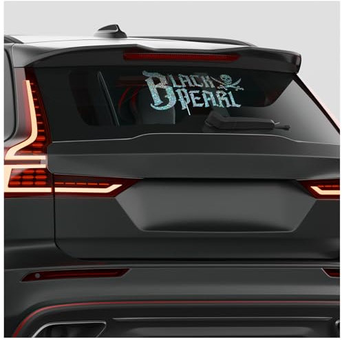 Finest Folia Frontscheibenaufkleber Black Pearl Schriftzug Aufkleber für Windschutzscheibe Heckscheibe Frontscheibe Auto Fahrzeug Dekor Sticker FS142 (Flakes Silber, Außenklebend)