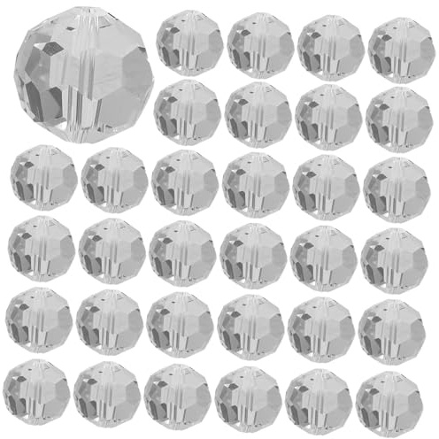 HOODANCOS Facettierte Kristallperlen mit Runden Glanzperlen und Einzigartigem Design 16mm 100 Stück für Selbstgemacht Vorhänge und Türvorhang Zubehör für Stilvolle Raumdekoration