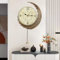 Decorative Wall Clocks with Pendulum,Silent Quality Quartz Movement Battery Operated,Vintage Wall Clock for Living Room Kitchen Home Bathroom Bedroom Wall Decor,13x22Inch,Retro Golden