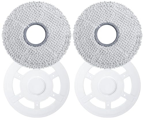 Jegehoyo Mop Cloths with Mop Plates Replacement Parts for Ecovacs Deebot X2 Omni Robot Vacuum Cleaner Mop Pad Mop Holder (White)