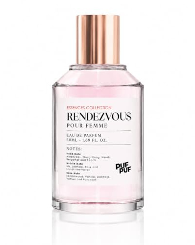 PufPuf Rendezvous – Damen Eau de Parfum 50 ml, blumig, langanhaltender Duft mit Jasmin, Rose, Vanille & Pfirsich, elegantes Parfum für Frauen