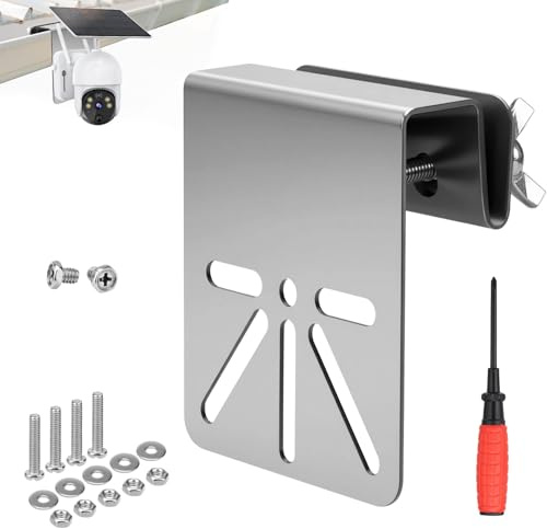 Dachrinnenhalter aus Edelstahl für Eufy Security SoloCam S340, Dachrinnen Halterung, Solar-Sicherheitskamera-Halterung, Anti-Rost-Schrauben, Keine Bohr-Installation