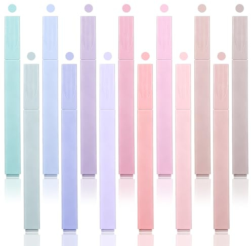 12Stück Ästhetische Textmarker Aesthetic Marker Stifte Pastell Bibel Marker | Textmarkers Set, Textmarker Assorted Colors, No Bleed, Highlighter Pen, Dry Fast, Easy to Hold, für Journal Planer