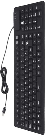 Cocoarm Clavier Pliable en Silicone, Matériau Souple, 108 Touches Filaires USB Espagnol, Portable pour Les Voyages et la Maison | Fonctionnement Silencieux Pour Bureau Ouvert, Membrane Souple En Silicone