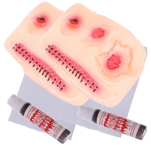 ROMISBABA 2 Pezzi Adesivi Temporanei 3d Ferite Sanguinanti Realistiche in Lattice per Trucco Halloween e Cosplay, Decorazioni per Feste in Costume