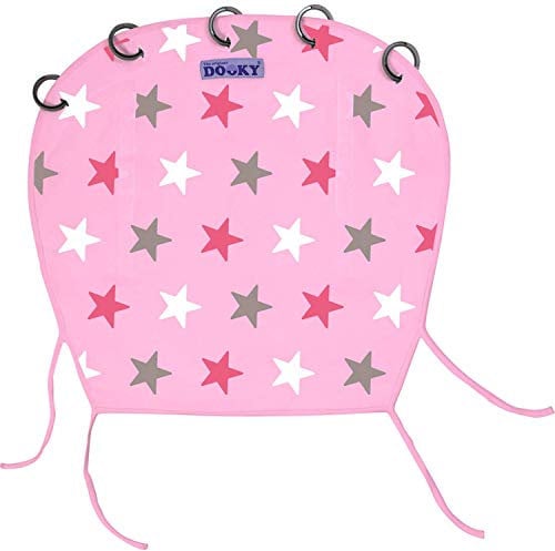 Dooky Universal Cover Baby Pink / Pink Stars Sonnenschutz, Wetterschutz für Babyschale, Kinderwagen und Buggy (UV-Schutz LSF 40+, TÜV getestet, universale Passform), Pink