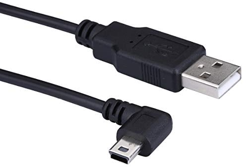 LARRITS Extra Long Mini USB Cable 90 Degree Left Angle Charge Cord With 5pcs Wiring Clips For Garmin Dash Cam Car Dashcam GPS Navigator DVR Camera GoPro (5 Meters Left Angle)
