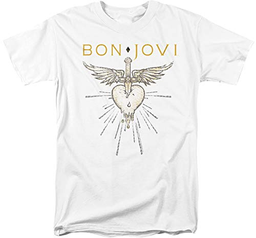 Trevco Unisex Bon Jovi Greatest Hits Unisex T Shirt, White T-Shirt (Pack of 1)