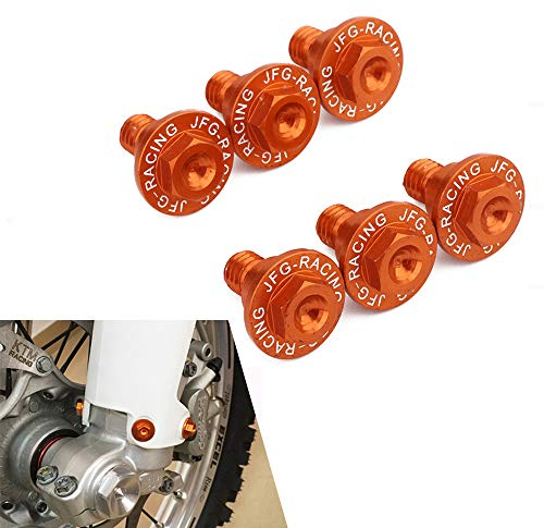 6PCS Motorrad Vordergabeln Schutzschrauben für 50/65/85SX 125-530SX/SX-F/XC/XC-F/EXC/EXC TPI/EXC-F/XC-W/XCF-W 690ENDURO/R Orange