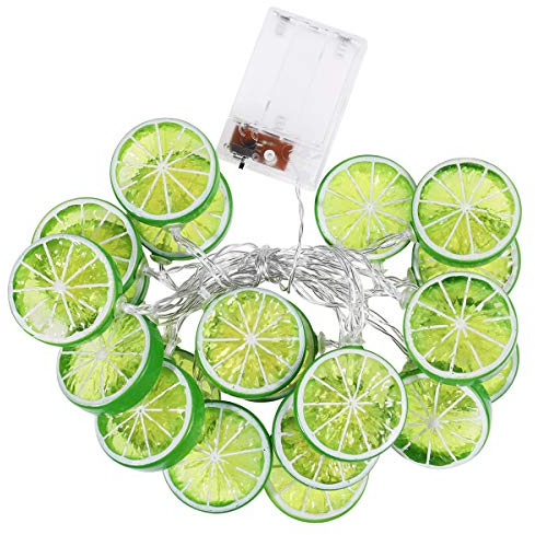 OSALADI Limetten-Lichterkette, 3 m, 20 LEDs, batteriebetrieben, Limetten-Lichter, Dekorationen für Terrasse, Zaun, Deck, Balkon, Camping, Batterien nicht im Lieferumfang enthalten