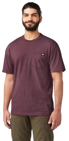 Dickies Men's Heavyweight Crew Neck Short Sleeve Tee Big-Tall T-Shirt, Burgundy Heather, XXL