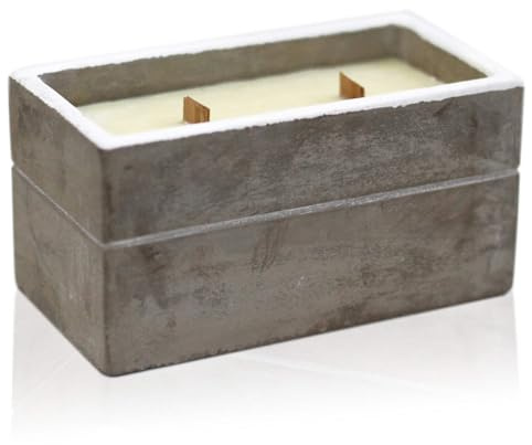 Ancient Wisdom Large Wooden Wick Soy Candle in Concrete - Spicy South Sea Lime
