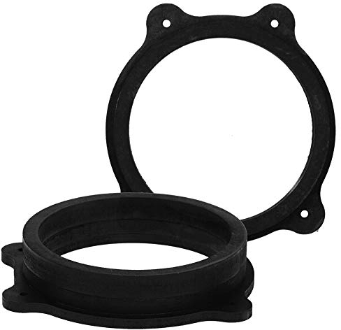 [1 Paar] 165 mm MDF Lautsprecher Ringe kompatibel mit BMW 3 E46 compact | passend für Vordertür | Farbe: schwarz | wasserundurchlässig
