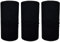 Hilltop 3 x Motorrad Multifunktionstuch in Unifarben, Schlauchtuch, Sport-Halstuch, Bandana / 3-er Set, Unifarben:Black