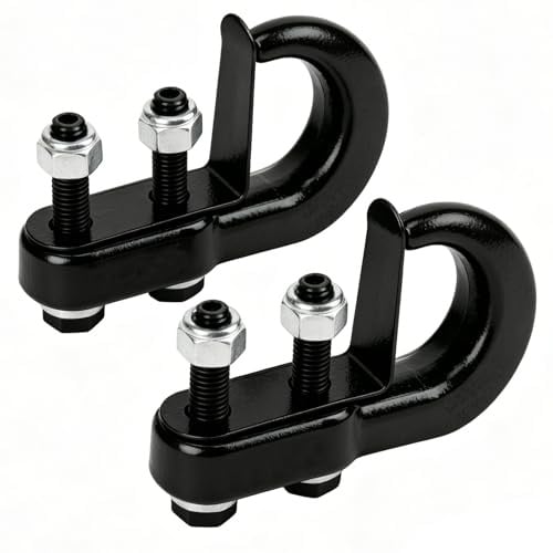 XSTRAP Standard Universal-Abschlepphaken, 4535 kg, schwarz, geschmiedet, kompatibel mit Jeep Ford Dodge Chevy Chevrolet GMC Toyota Pickup Truck, 2 Stück