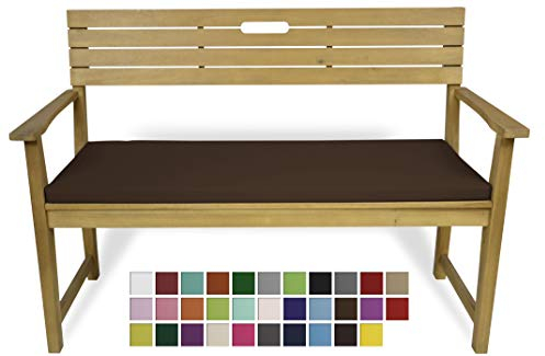Rollmayer Bankkissen Bankauflage Sitzkissen Bankpolster Auflage für Bänke in Haus und Garten Kollektion Vivid, 1 Stück (Braun 28, 140x50x4cm)