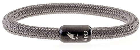 Wind Passion Magnetisches Armband mit nautischem Seil für Damen und Herren, Large (Wrist size: 17.5-19.4 cm), Polyester, Edelstahl, Kein Edelstein